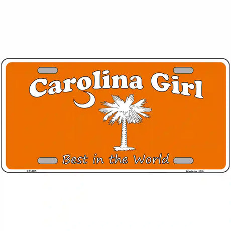 Carolina Girl Orange Metal Novelty License Plate 24" x 12" (LLP)