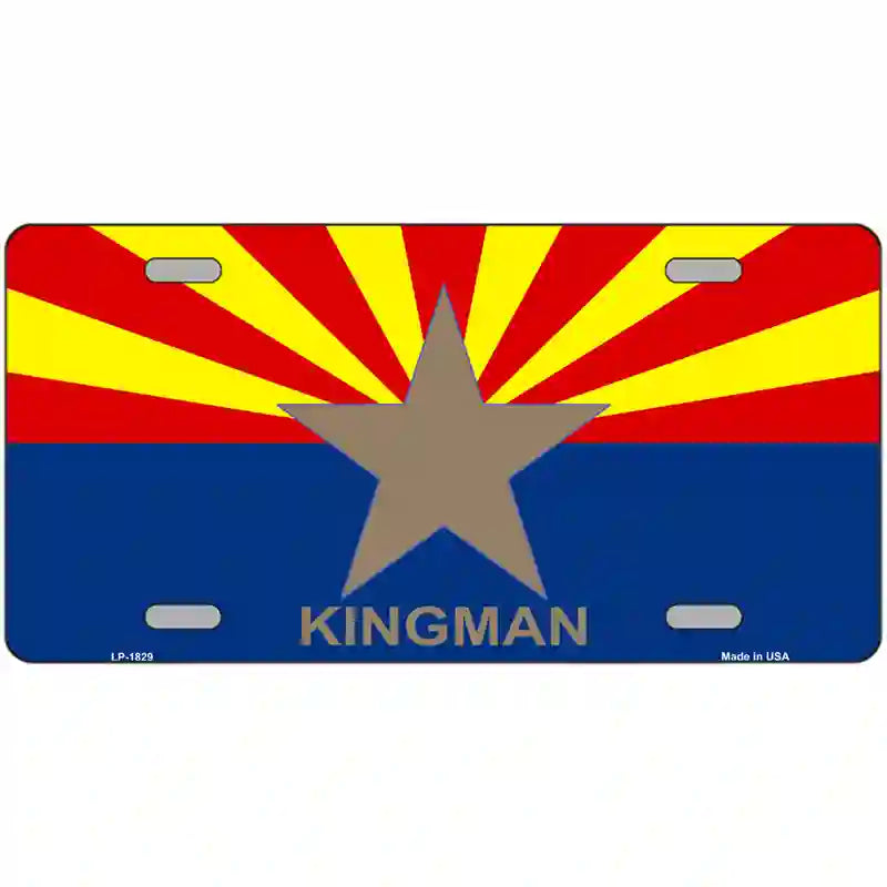 Kingman Arizona State Flag Metal Novelty License Plate 24" x 12" (LLP)