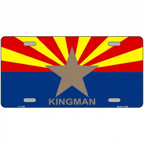 Kingman Arizona State Flag Metal Novelty License Plate 24" x 12" (LLP)