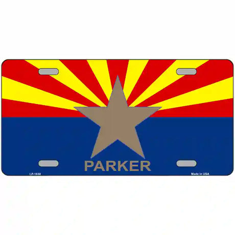 Parker Arizona State Flag Metal Novelty License Plate 24" x 12" (LLP)