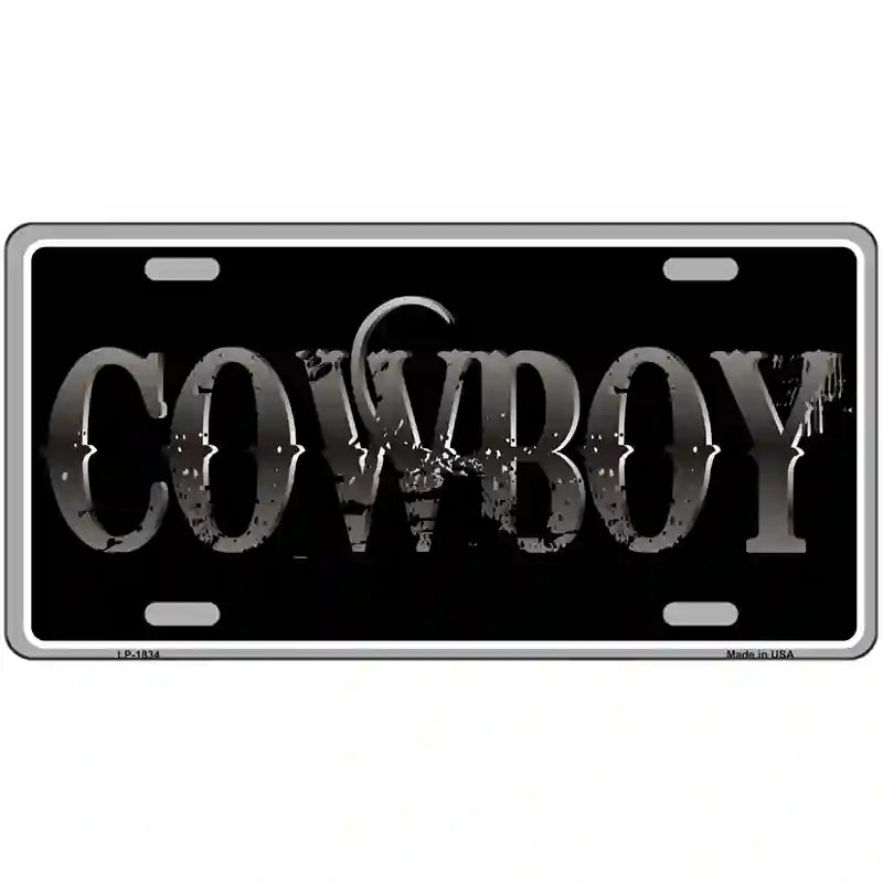 Cowboy Metal Novelty License Plate 24" x 12" (LLP)