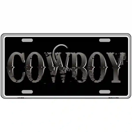 Cowboy Metal Novelty License Plate 24" x 12" (LLP)