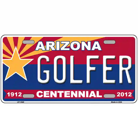 Arizona Centennial Golfer Metal Novelty License Plate 24" x 12" (LLP)