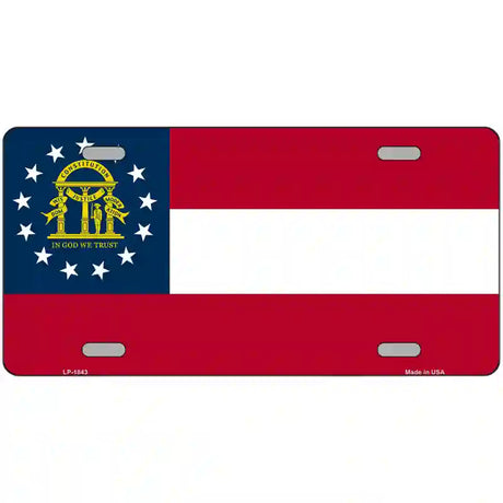 Georgia State Flag Metal Novelty License Plate 24" x 12" (LLP)