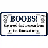 Boobs Proof Metal Novelty License Plate 24" x 12" (LLP)