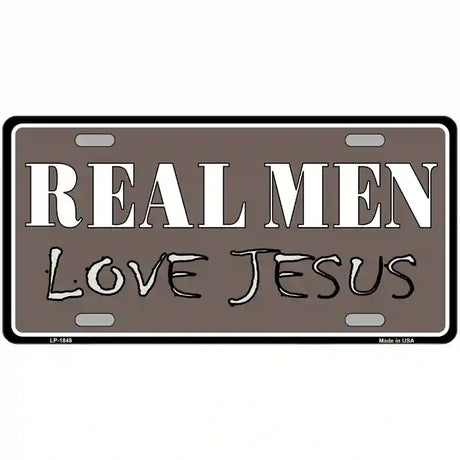 Real Men Love Jesus Metal Novelty License Plate 24" x 12" (LLP)