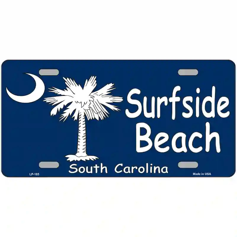 Surf Side Beach Metal Novelty License Plate 24" x 12" (LLP)