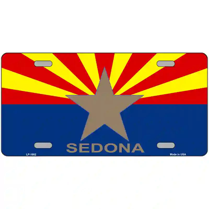 Sedona Arizona State Flag Metal Novelty License Plate 24" x 12" (LLP)