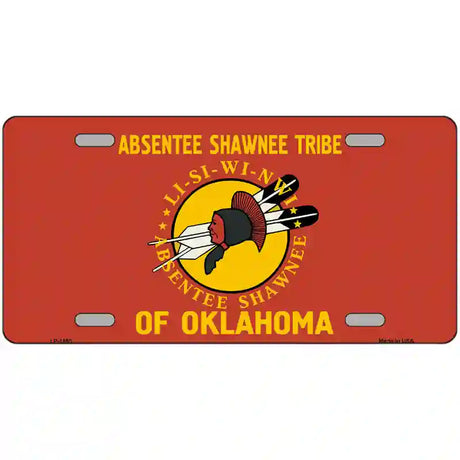 Absentee Shawnee Tribe Flag Metal Novelty License Plate 24" x 12" (LLP)