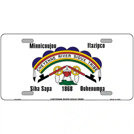 Cheyenne River Sioux Flag Metal Novelty License Plate 24" x 12" (LLP)