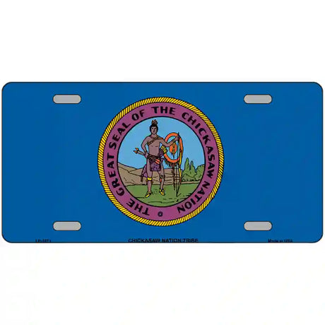 Chickasaw Nation Flag Metal Novelty License Plate 24" x 12" (LLP)