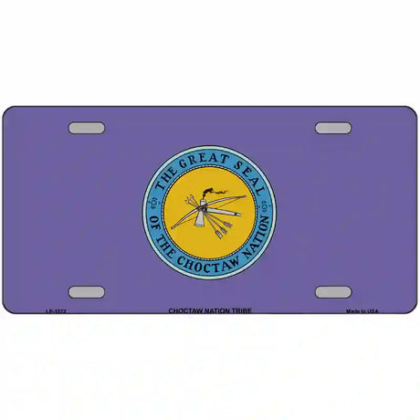 Choctaw Nation Flag Metal Novelty License Plate 24" x 12" (LLP)