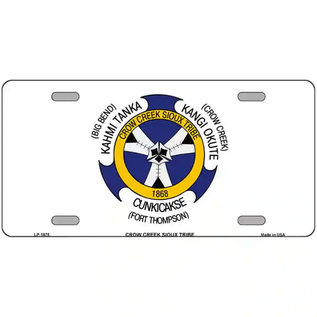 Crow Creek Sioux Tribe Flag Metal Novelty License Plate 24" x 12" (LLP)