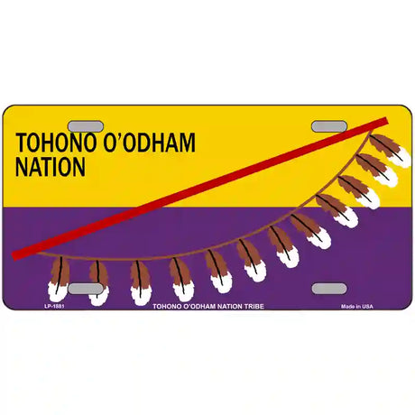 Tohono Oodham Flag Metal Novelty License Plate 24" x 12" (LLP)