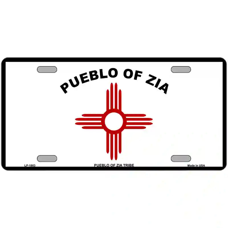 Zia Pueblo Flag Metal Novelty License Plate 24" x 12" (LLP)