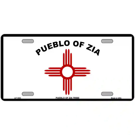 Zia Pueblo Flag Metal Novelty License Plate 24" x 12" (LLP)