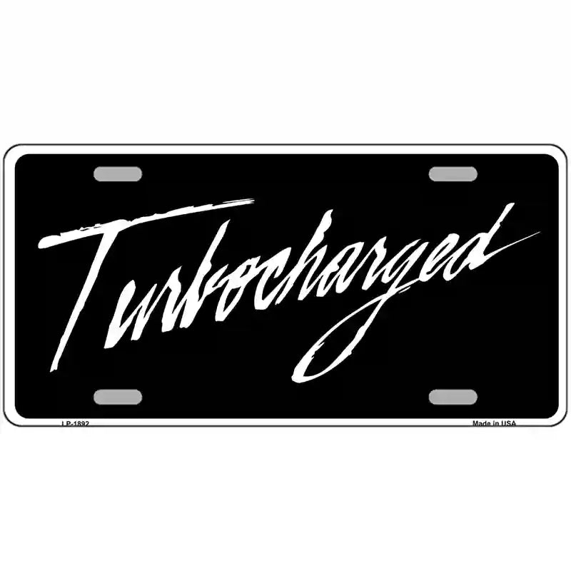 Turbocharged Metal Novelty License Plate 24" x 12" (LLP)