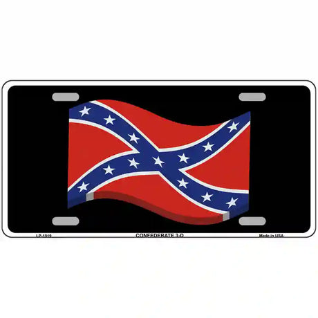 Confederate 3-D Flag Metal Novelty License Plate 24" x 12" (LLP)