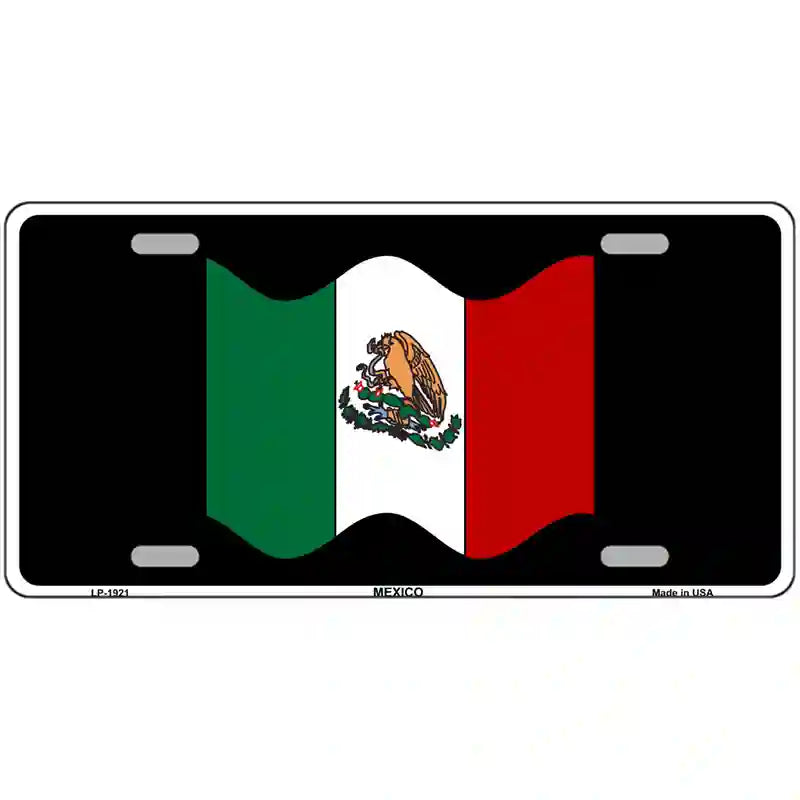 Mexico Waving Flag Metal Novelty License Plate 24" x 12" (LLP)