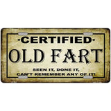 Certified Old Fart Metal Novelty License Plate 24" x 12" (LLP)