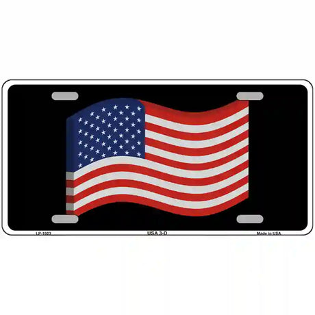 USA 3-D Flag Metal Novelty License Plate 24" x 12" (LLP)