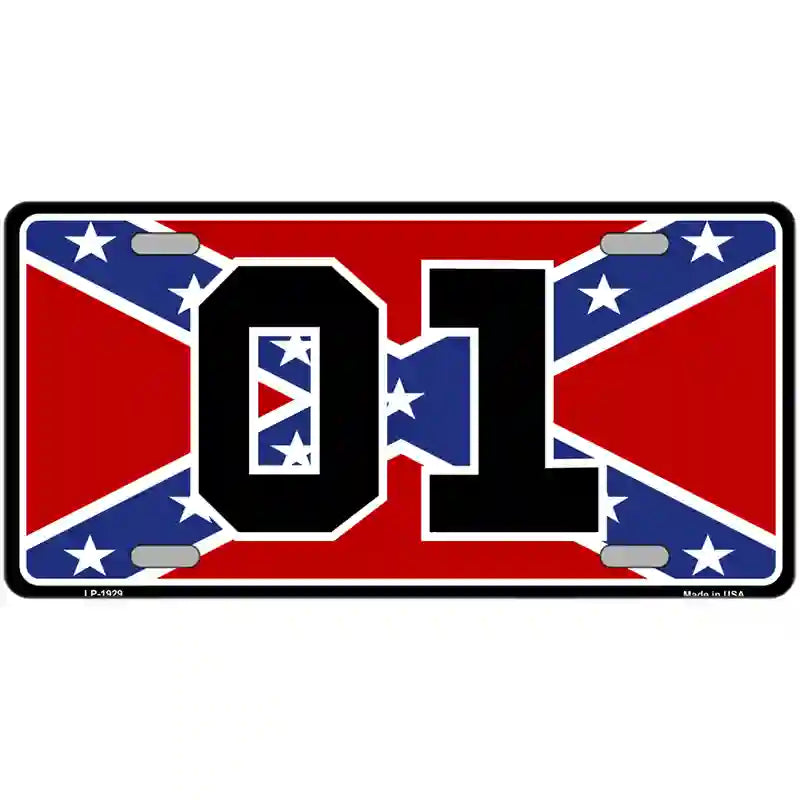 Confederate Flag 01 Metal Novelty License Plate 24" x 12" (LLP)