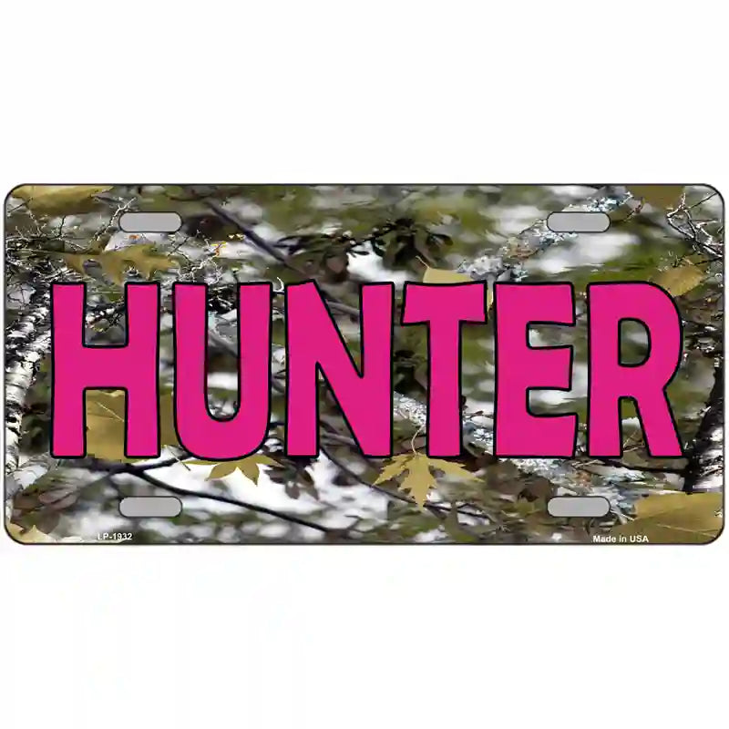 Pink Hunter Metal Novelty License Plate 24" x 12" (LLP)