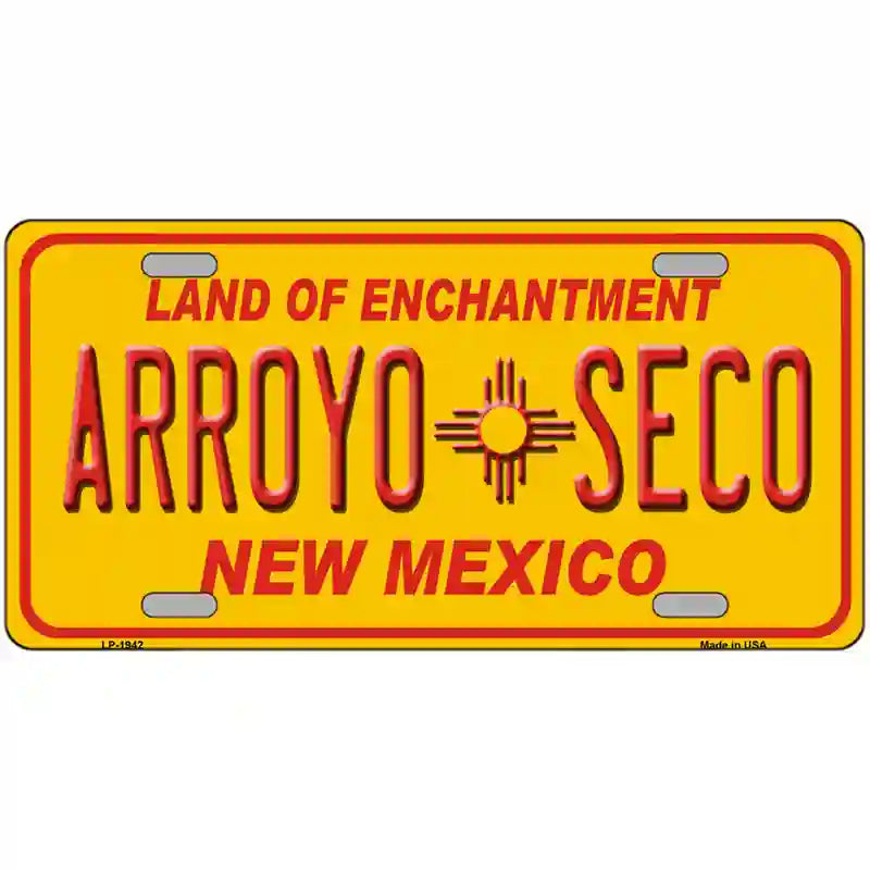 Arroyo Seco Yellow New Mexico Novelty License Plate 24" x 12" (LLP)