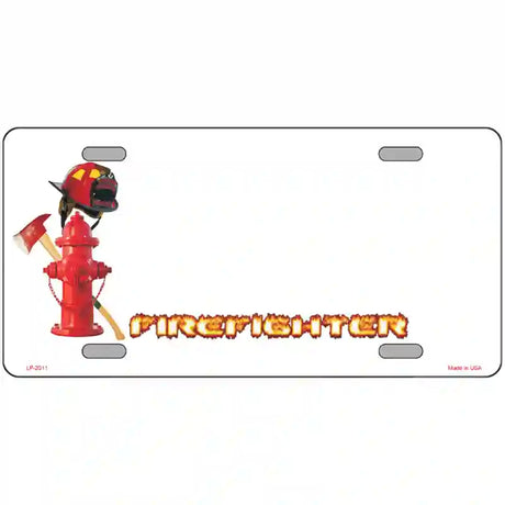 Firefighter Metal Novelty License Plate 24" x 12" (LLP)