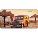 1941 Woody On The Beach Metal Novelty License Plate 24" x 12" (LLP)