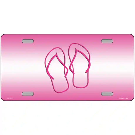 Flip Flops Pink Metal Novelty License Plate 24" x 12" (LLP)