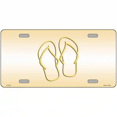 Flip Flops Yellow Metal Novelty License Plate 24" x 12" (LLP)