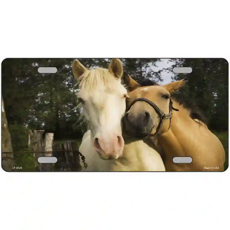 Horses Sweet On Each Other Metal Novelty License Plate 24" x 12" (LLP)