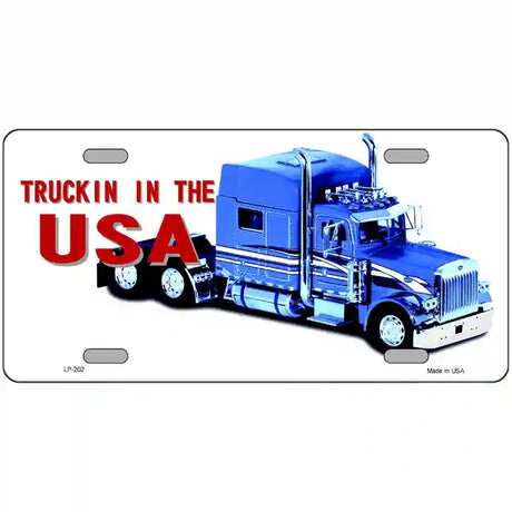 Trucking In The USA Metal Novelty License Plate 24" x 12" (LLP)