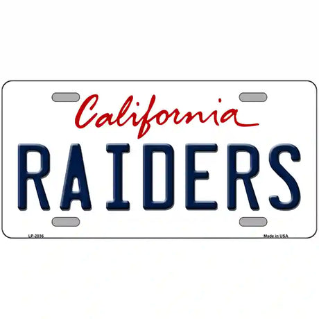 Raiders California State Novelty Metal License Plate 24" x 12" (LLP)