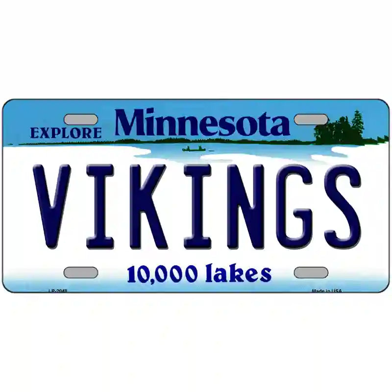 Vikings Minnesota State Novelty Metal License Plate 24" x 12" (LLP)