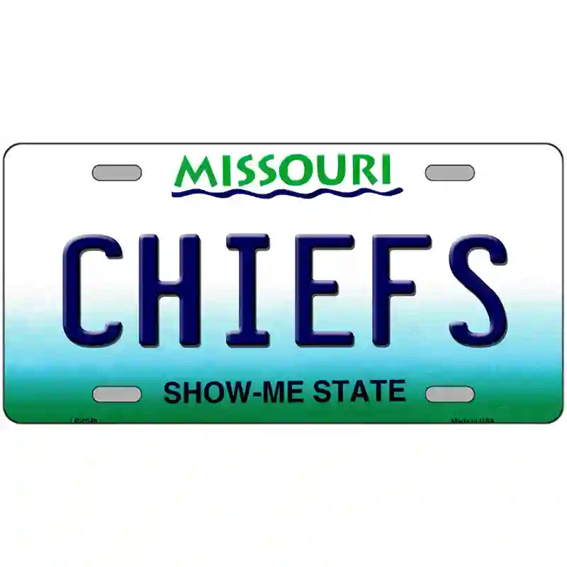 Chiefs Missouri State Novelty Metal License Plate 24" x 12" (LLP)