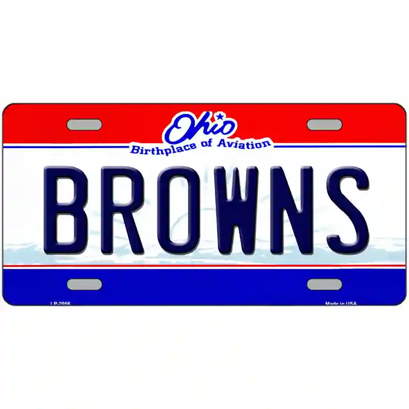 Browns Ohio State Novelty Metal License Plate 24" x 12" (LLP)