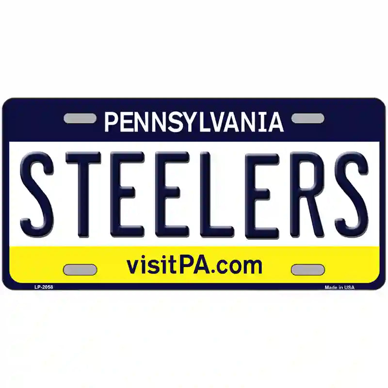 Steelers Pennsylvania State Novelty Metal License Plate 24" x 12" (LLP)