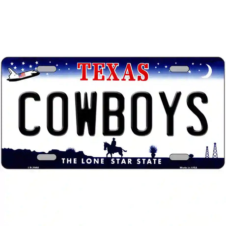 Cowboys Texas State Novelty Metal License Plate 24" x 12" (LLP)