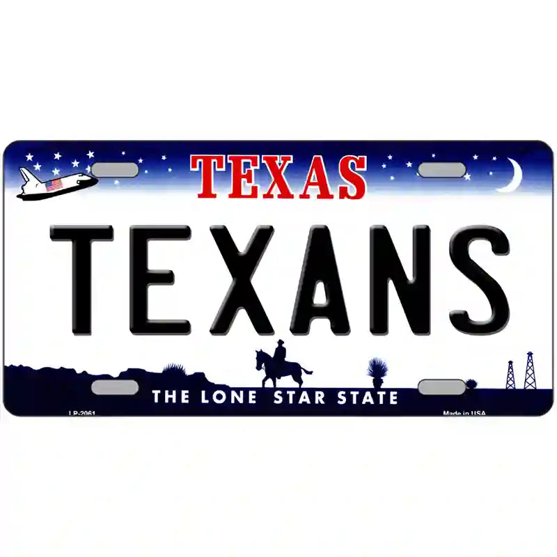 Texans Texas State Novelty Metal License Plate 24" x 12" (LLP)