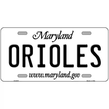 Orioles Maryland State Novelty Metal License Plate 24" x 12" (LLP)