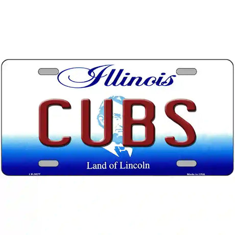 Cubs Chicago Illinois Novelty State Metal License Plate 24" x 12" (LLP)