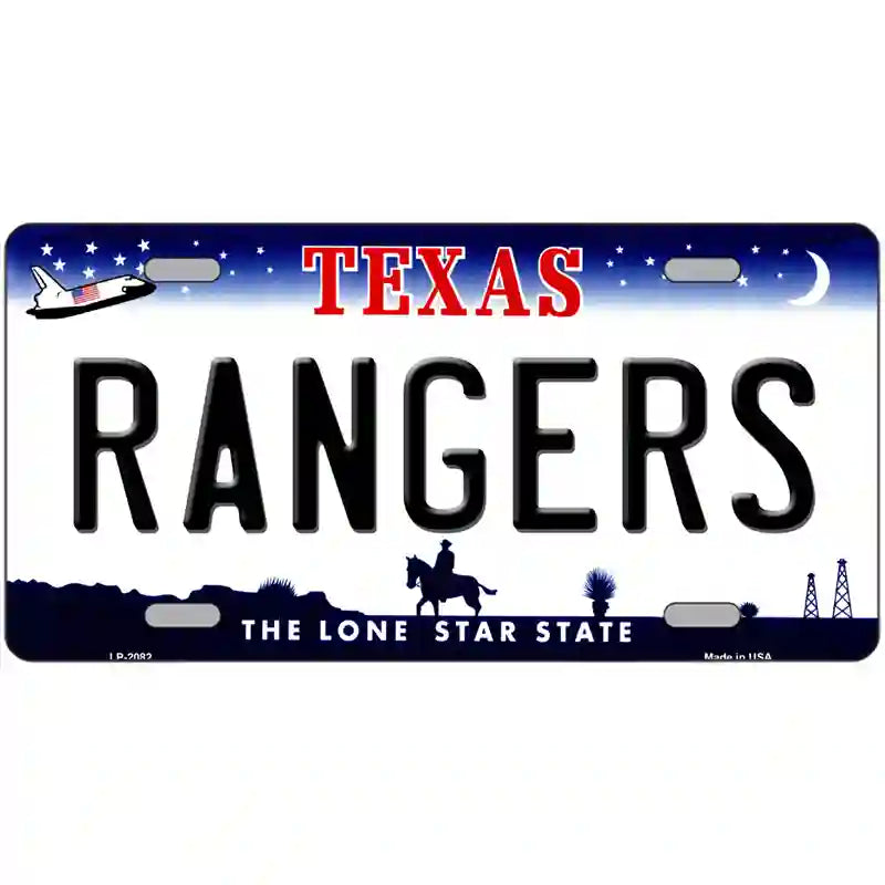 Rangers Texas State Novelty Metal License Plate 24" x 12" (LLP)