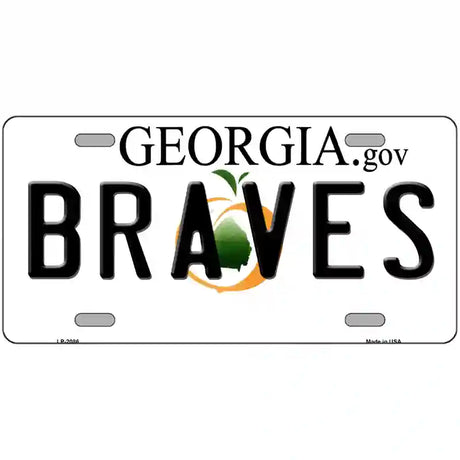 Braves Georgia State Metal Novelty License Plate 24" x 12" (LLP)