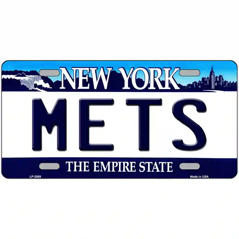 Mets New York State Metal Novelty License Plate 24" x 12" (LLP)