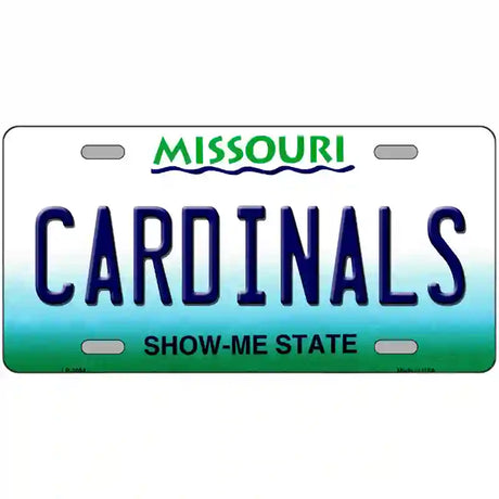 Cardinals Missouri State Novelty Metal License Plate 24" x 12" (LLP)