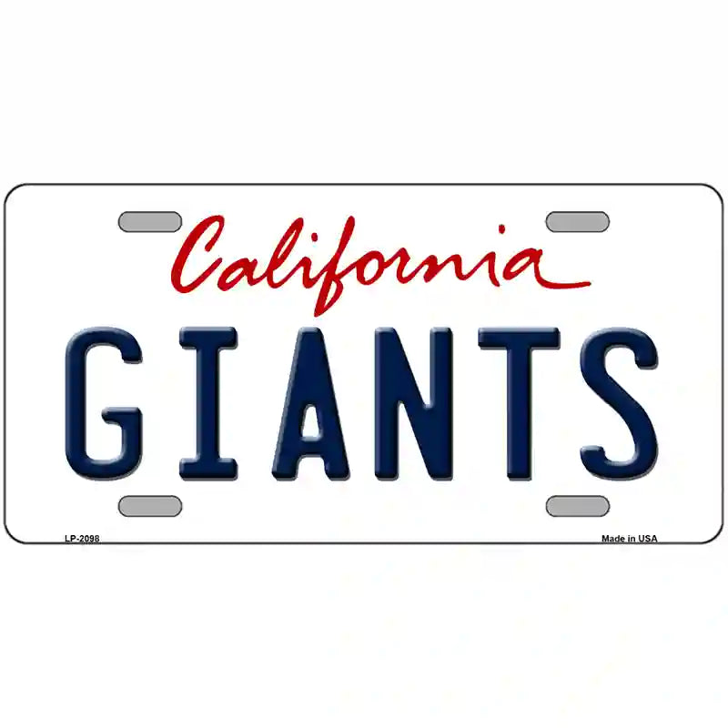 Giants California State Novelty Metal License Plate 24" x 12" (LLP)