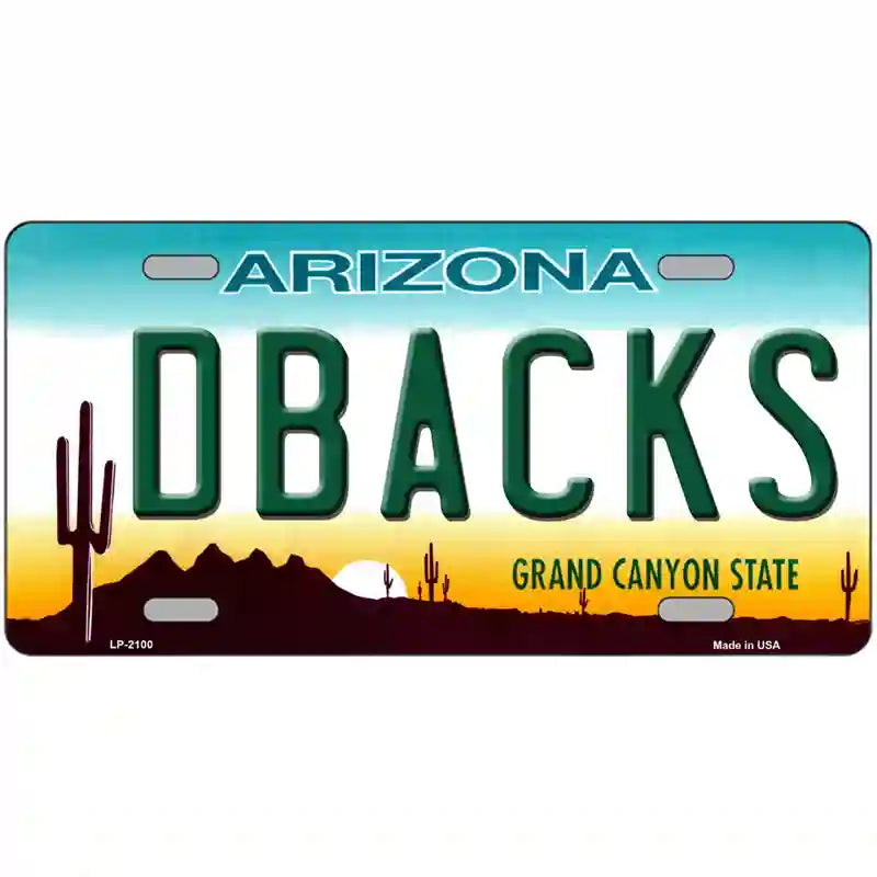 Dbacks Arizona State Novelty Metal License Plate 24" x 12" (LLP)