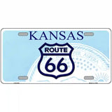 Route 66 Shield Kansas Novelty Metal License Plate 24" x 12" (LLP)